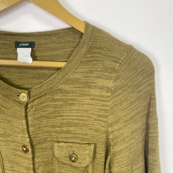 J. Crew Green Military Style Gold Button Cardigan - Picture 6 of 8